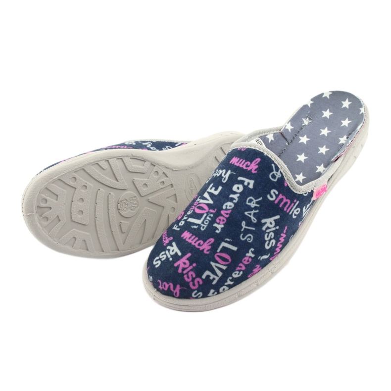 Befado farbige Kinderschuhe 707Y397 marineblau rosa grau 4