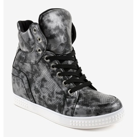 Schwarze Sneakers mit Schnürsenkeln ON001 1