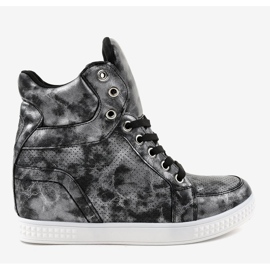 Schwarze Sneakers mit Schnürsenkeln ON001 2