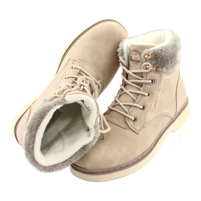 American Club American Boots Damen -Spitzen -up Beige RH47 6