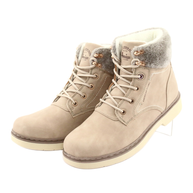 American Club American Boots Damen -Spitzen -up Beige RH47 3