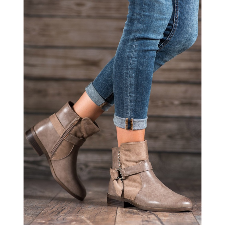 SDS Beige Stiefel für Damen 1