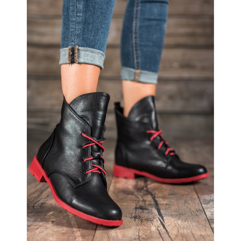 Filippo Schnürstiefel mit Öko-Leder schwarz 1