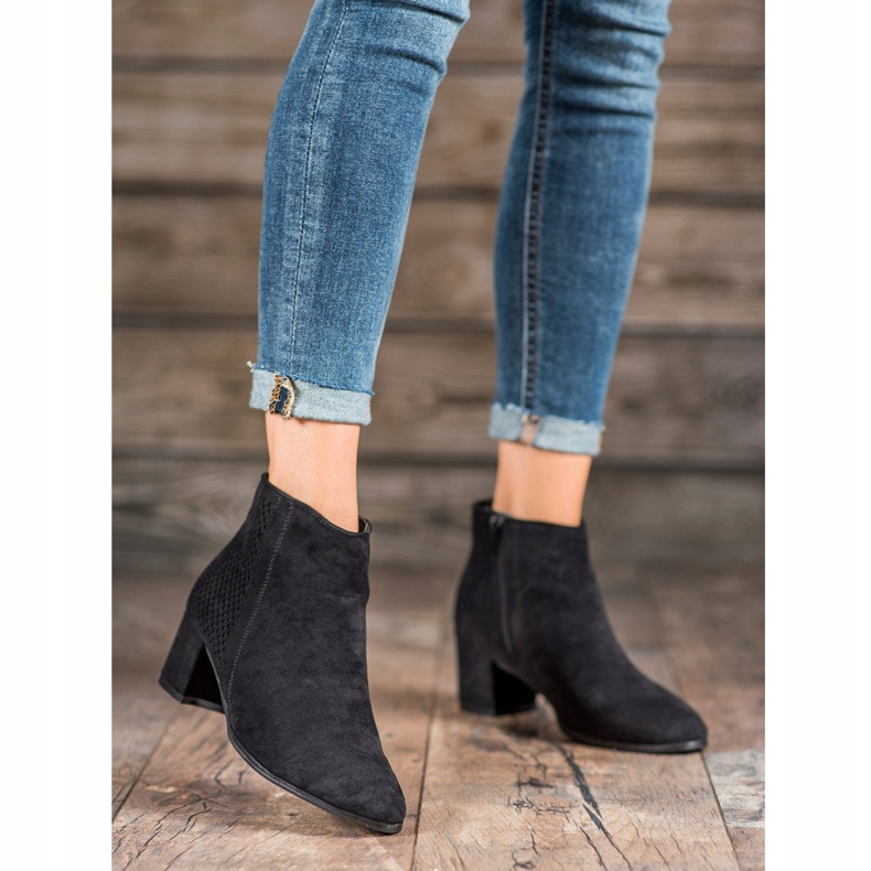 Filippo Stiefel mit hohen Absätzen aus Wildleder schwarz 2