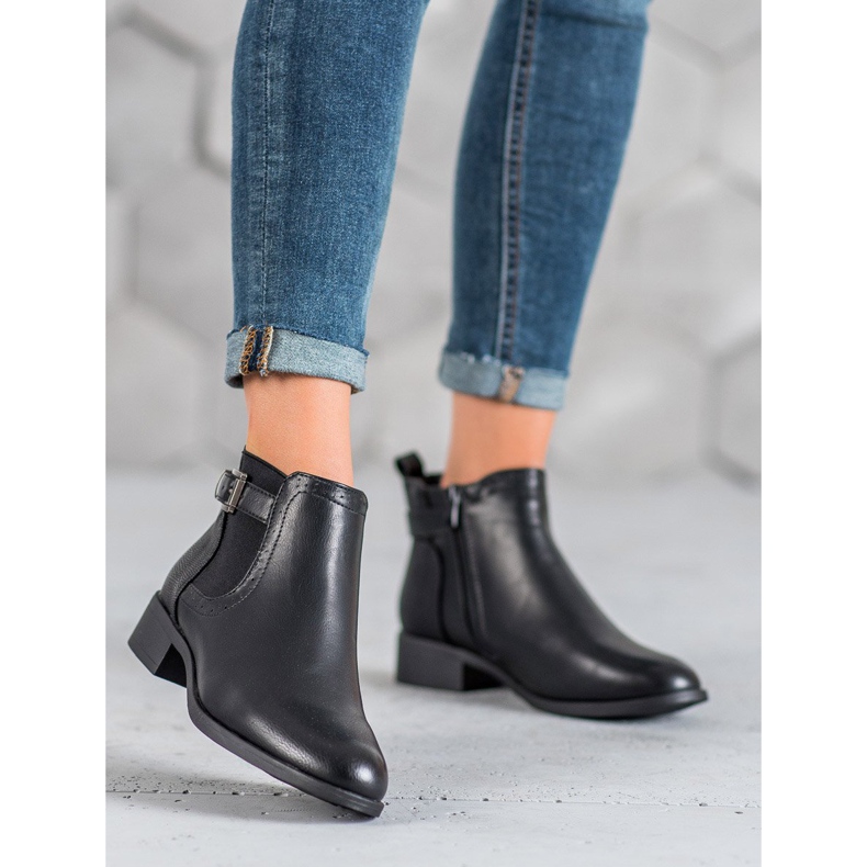 Anesia Paris Damen niedrige Stiefel schwarz 1