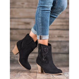 Small Swan Cowboystiefel mit hohen Absätzen schwarz 2