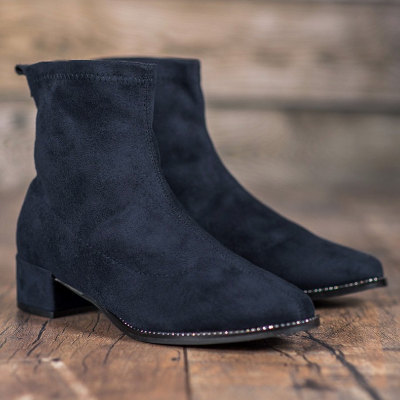 Small Swan Stiefeletten aus Wildleder zum Hineinschlüpfen blau 1