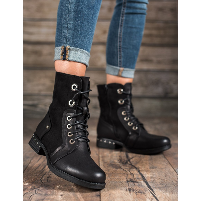 Seastar Stiefel mit flachem Absatz schwarz 1
