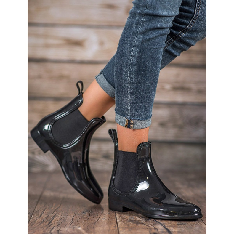 SHELOVET Lackierte Galoschen schwarz 2