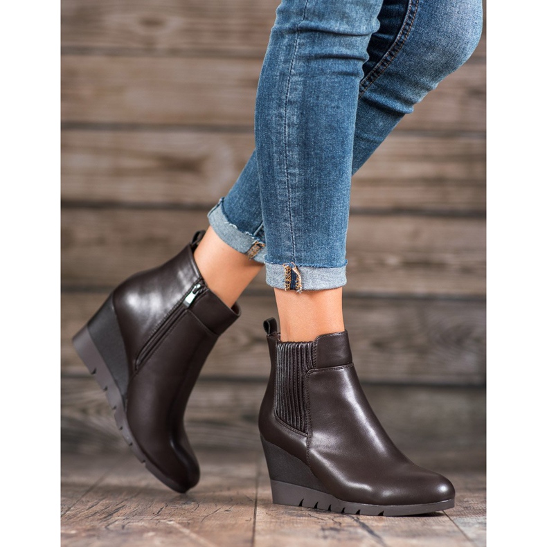 SHELOVET Keilstiefel braun 1