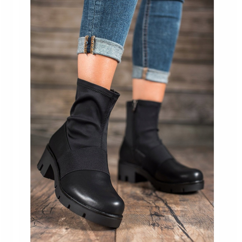 Filippo Schwarze Stiefel auf der Plattform 1