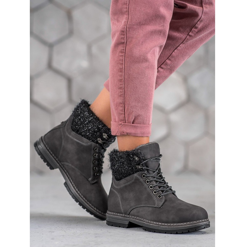 SHELOVET Trapper mit Glitzer schwarz 2