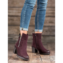 VINCEZA kastanienbraune Stiefel lila 2