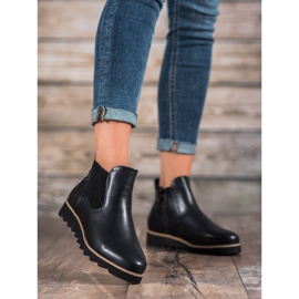 Bona Leichte Stiefel auf der Plattform schwarz 1