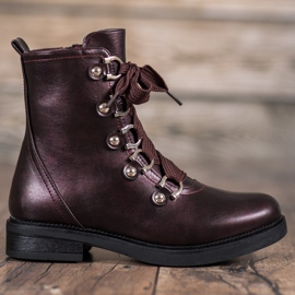 SHELOVET Schnürstiefel rot mehrfarbig 2