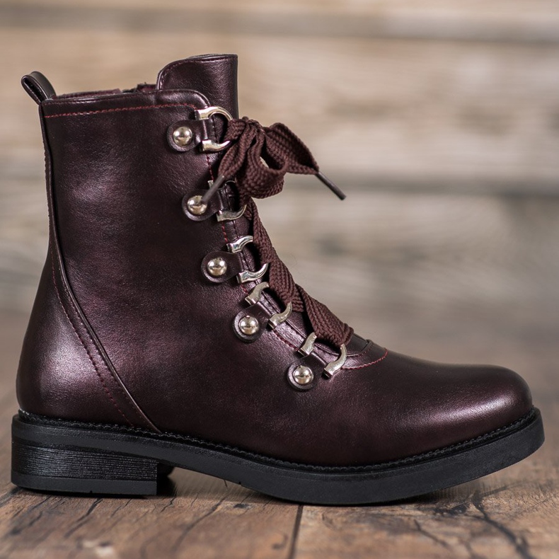 SHELOVET Schnürstiefel rot mehrfarbig 2