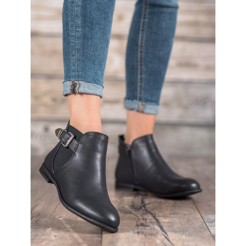 Sixth Sense Stiefel aus Öko-Leder mit Schnalle schwarz 1