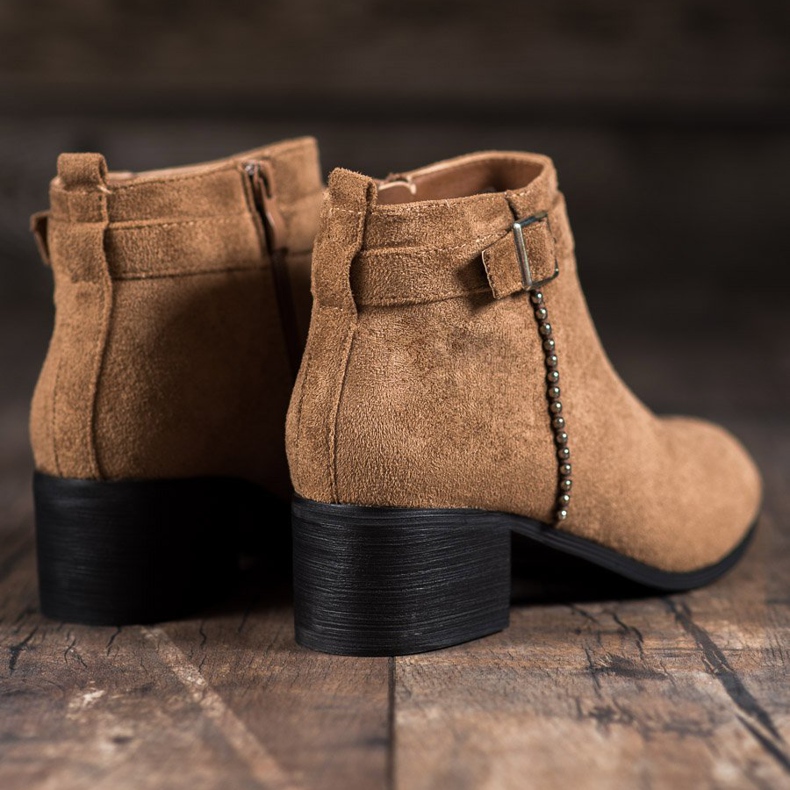 SHELOVET Stiefel mit hohen Absätzen aus Wildleder braun 1