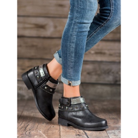 Forever Folie Stiefel mit Strasssteinen schwarz 1