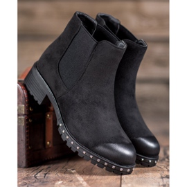 S. BARSKI Chelsea-Stiefel aus Wildleder schwarz 1
