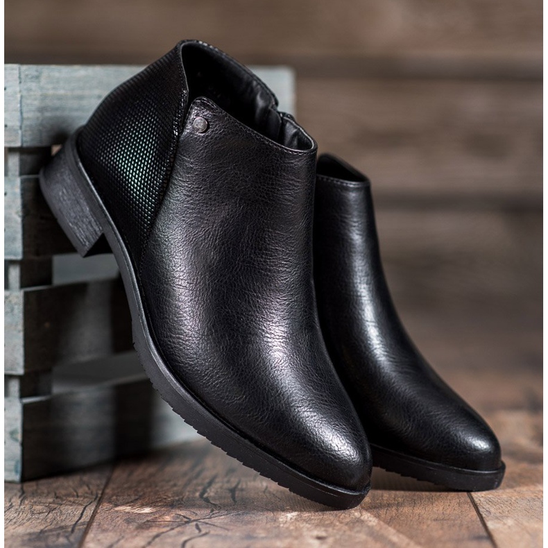 M.Daszyński Stiefel mit flachem Absatz schwarz 2