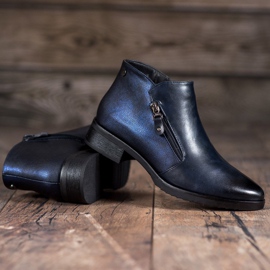 M.Daszyński Niedrige marineblaue Stiefel 1