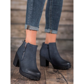 SHELOVET Marineblaue Stiefel auf der Plattform 1