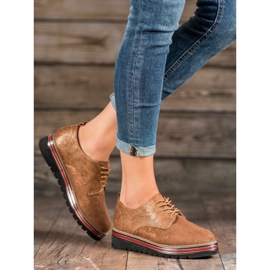 SHELOVET Schuhe auf der Plattform mit Schlangenmuster braun 1