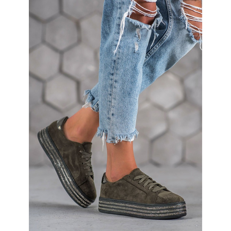 Bestelle Sportschuhe aus Wildleder mehrfarbig grau 1