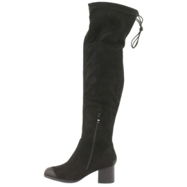 M.Daszyński Overknee-Stiefel aus schwarzem Wildleder 1715 2