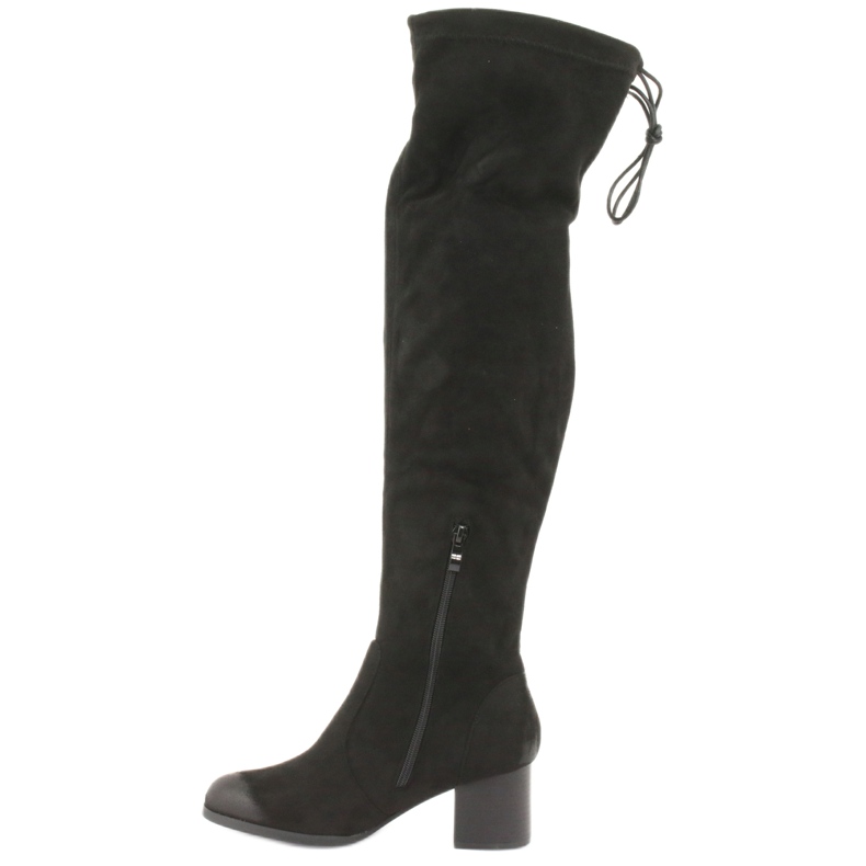 M.Daszyński Overknee-Stiefel aus schwarzem Wildleder 1715 2