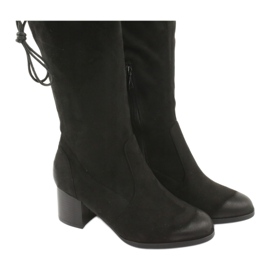 M.Daszyński Overknee-Stiefel aus schwarzem Wildleder 1715 5