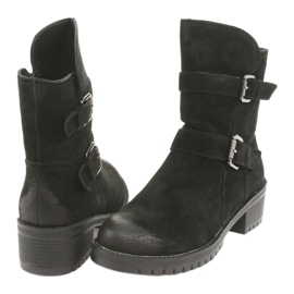 M.Daszyński Schwarze Wildlederstiefel Daszyński 161 4