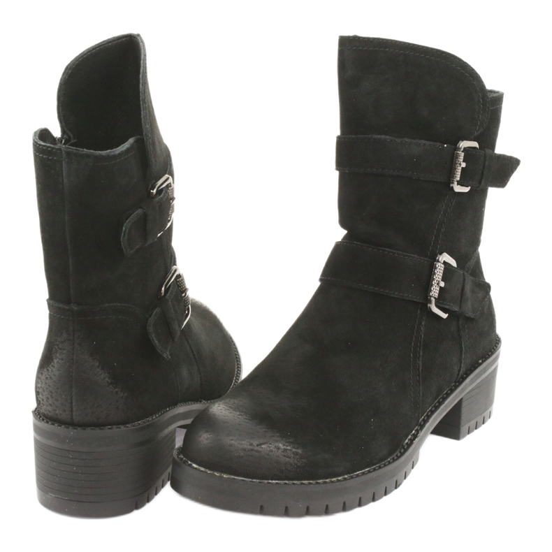 M.Daszyński Schwarze Wildlederstiefel Daszyński 161 4