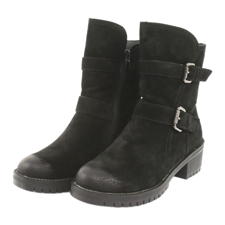 M.Daszyński Schwarze Wildlederstiefel Daszyński 161 3