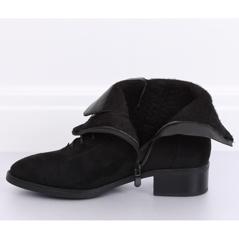 Schwarze Schnürstiefel 3127 Schwarz 1