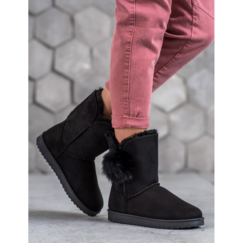SHELOVET Mukluki mit Pompom schwarz 1