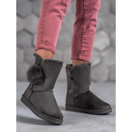 SHELOVET Mukluki mit Pompom grau 1