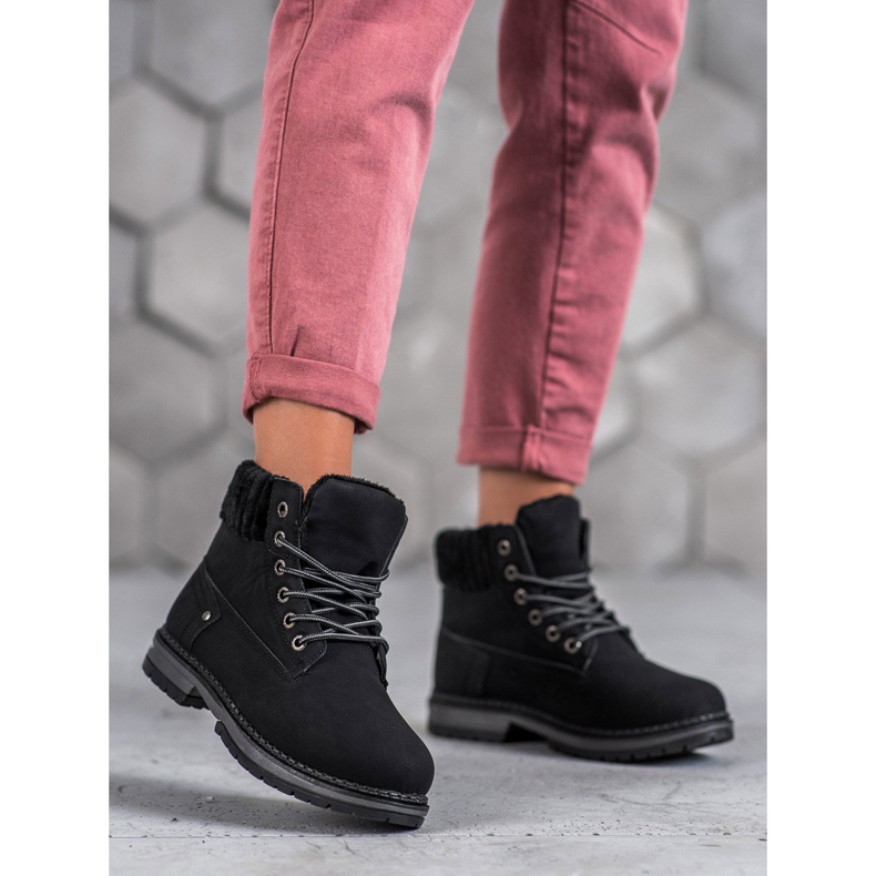 SHELOVET Modische Trapper schwarz 1