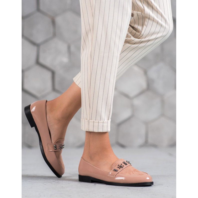 SHELOVET Lackierte Loafer rosa 1