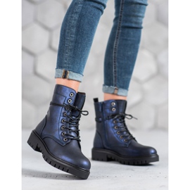 M.Daszyński Marineblaue Stiefel 1