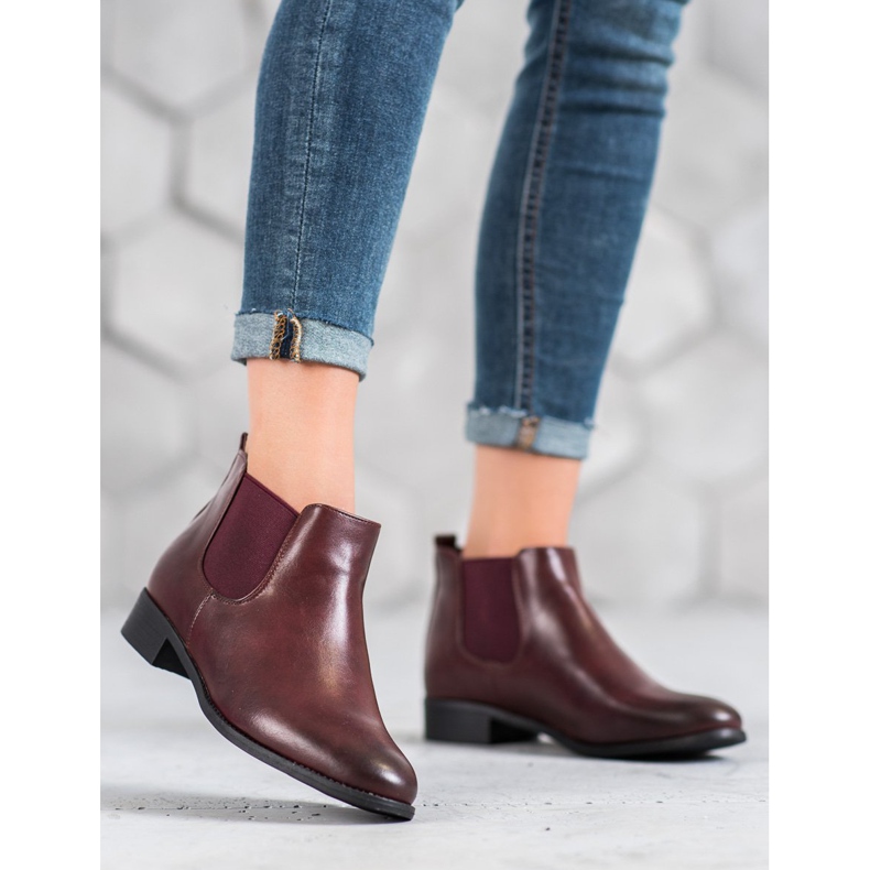 Anesia Paris Bordeauxrote Chelsea-Stiefel 1