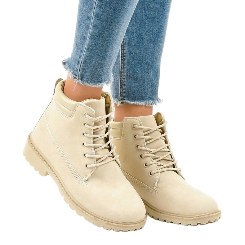 Beige Wanderschuhe ohne Isolierung W-3033 1