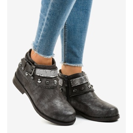 Graue Stiefel verziert mit einem LL178-Reißverschluss 2