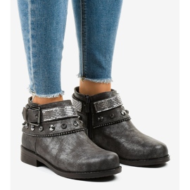 Graue Stiefel verziert mit einem LL178-Reißverschluss 1