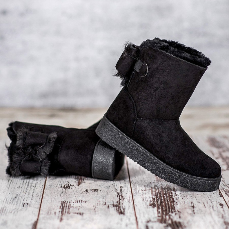 SHELOVET Mukluki mit Schleife schwarz 1