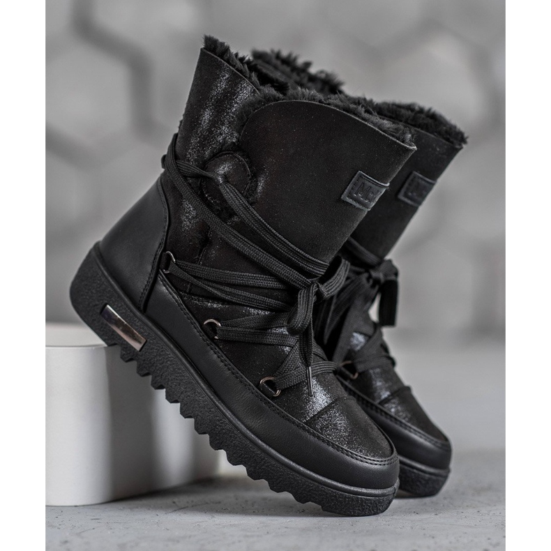 MCKEYLOR Schneestiefel mit Glitzer schwarz 1