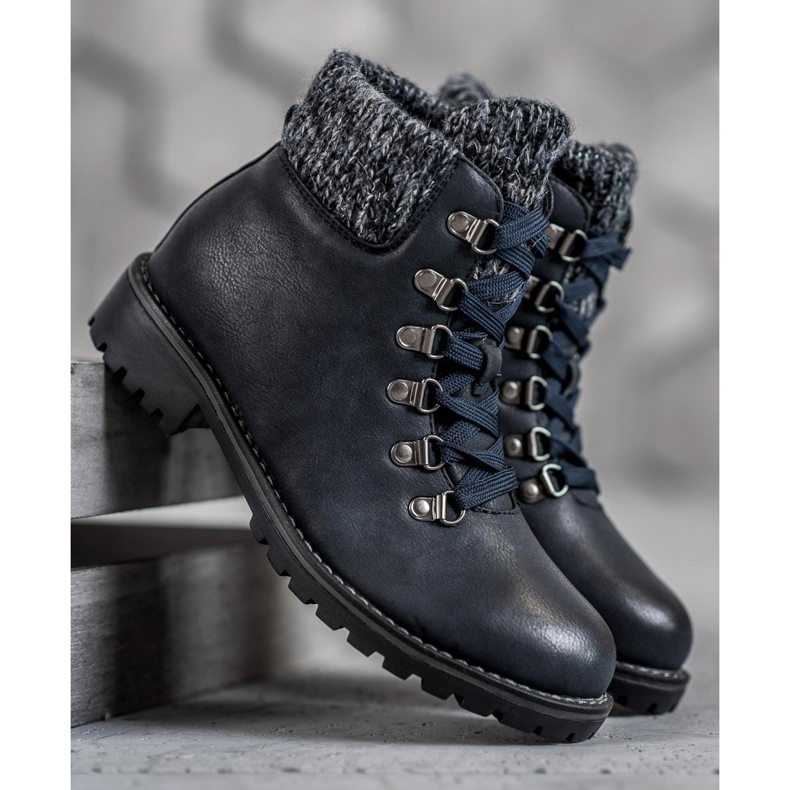 SHELOVET Marineblaue Stiefel 1