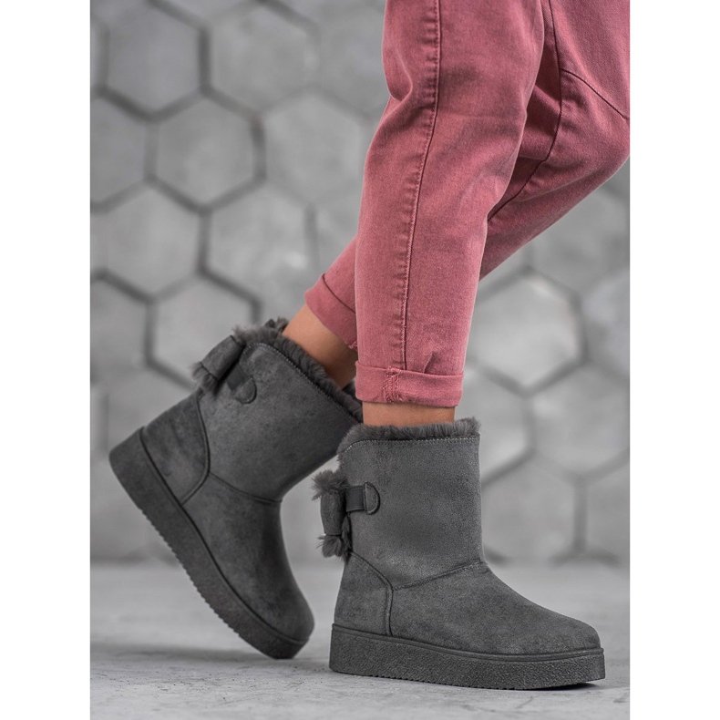 SHELOVET Mukluki mit Schleife grau 1