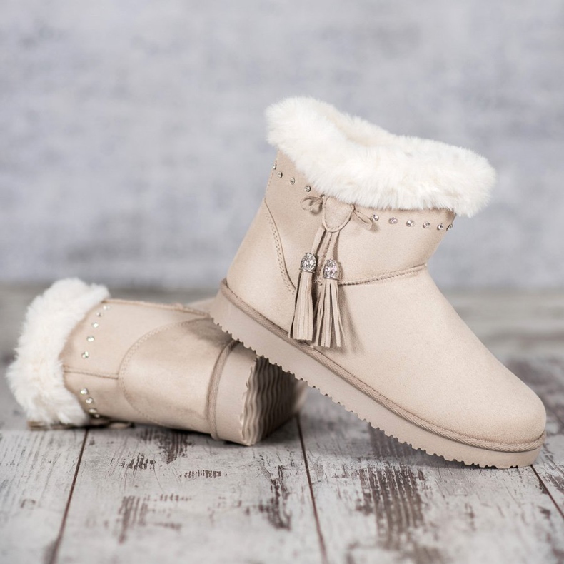 SHELOVET Mukluki mit Kristallen braun 1